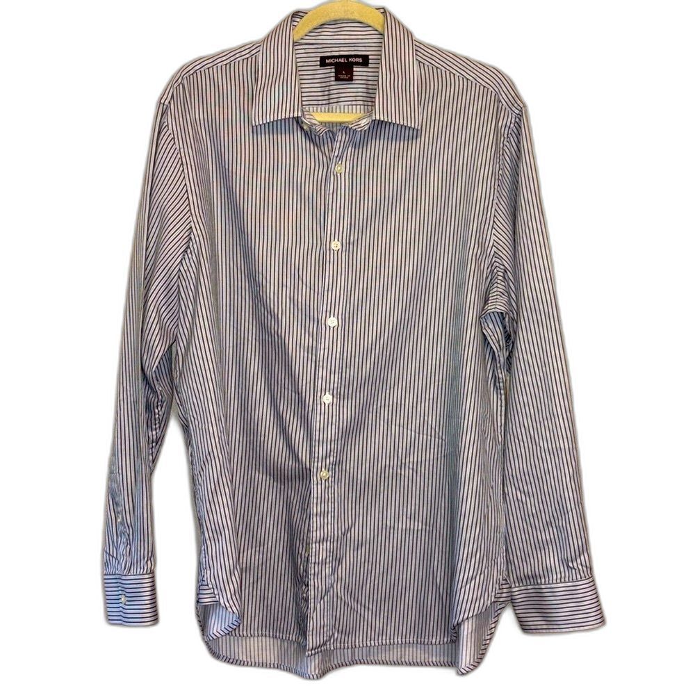 Michael Kors cotton classic men’s stripe dress shirt Large